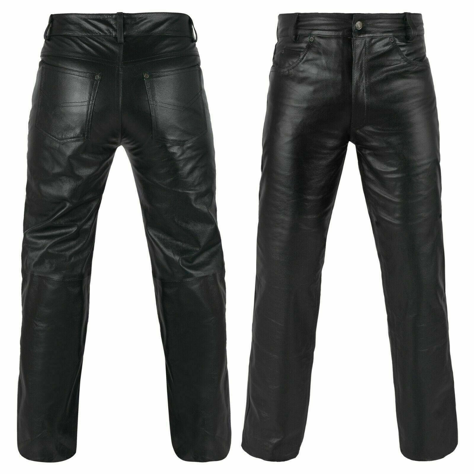 Genuine Leather Full Grain Motorbike Leather Pants, Motorcycle Style